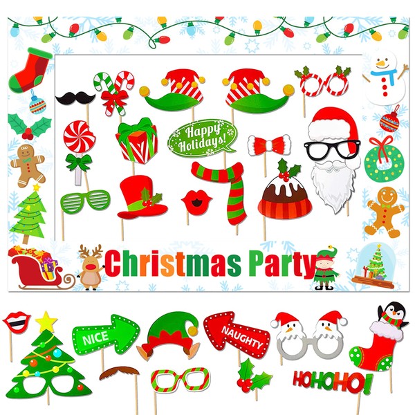 Roaring Good Time Christmas Elf Party Photo Booth Props Christmas