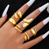 GRAEEN Gold Chunky Ring Set Adjustable Stackable Rings Stacking Thumb
