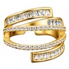 ELARLACE Gold-Plated Open Ring with Multi-Layered Baguette & Round Cubic