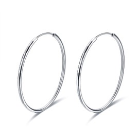 VONALA Hoop Earrings 925 Sterling Silver Hoop Earrings 40 mm Circle Loop for Women Girls, Sterling Silver