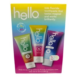 Pasta Dental Hello Kids Pack 3 Tubos, No Factura