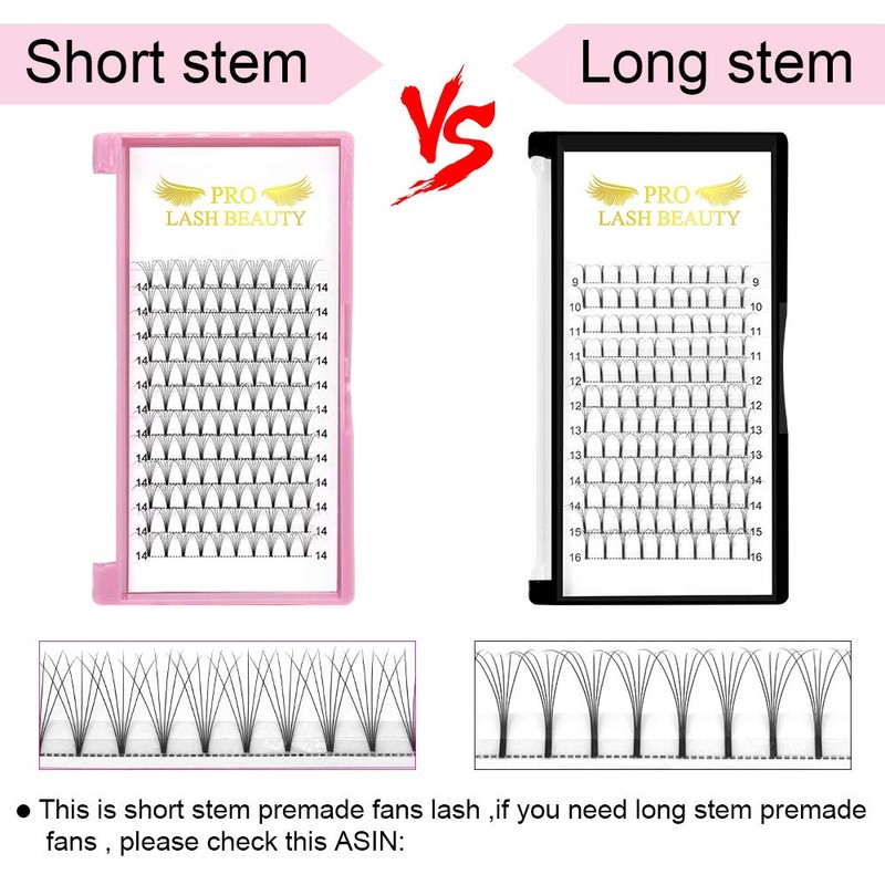 Fan Eyelash Extensions, 6D-C-0.07-15, Short, Ready-Made Volume Eyelashes, 0.07 C