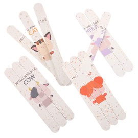Minkissy 12pcs Cute Animal Nail Files Double-sided Buffering Tools for Manicure and Pedicure for Nail Art Lovers Easy to Use and Clean for Girls and Women