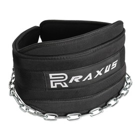 RAXUS Weight Lifting Belt with 2 Carabiners - Gym Belt, Powerlifting, Gym, Weightlifting, Dip Belt - Men and Women