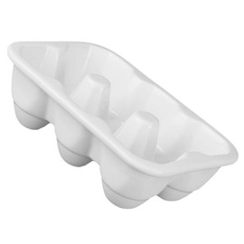 Cabilock Ceramic 6 Cup Egg Holder Half Dozen White Porcelain Tray Organizer for Refrigerator Storage Container Keeper