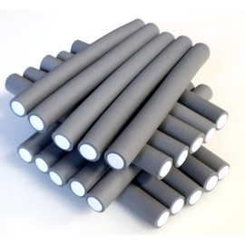 Papilotten Flex Winders Set of 24 + Cosmetic Bag (from German Hairdressing Supplies Specialister) (17 mm Grey - 24 Pieces)