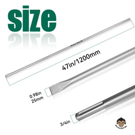 MonkeyKingBar -SDS Max Bits 47" Flat Chisel- Overlength SDS Narrow Chisel Bit-Masonry Drill Bits Suitable with All of SDS Max Hammer Drills
