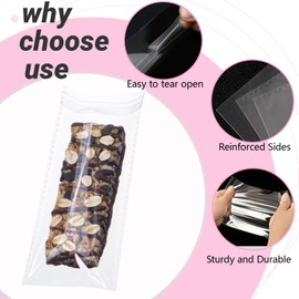 ROSPAKTEK 100Pack 3x6Inches Granola Bar Bags Cakesicle Packaging Bags Rice KrispiesTtreats Individually Wrapped Cellophane Packaging for Treat Cereal Bar Cookies Macaron Soap Chocolate Truffle