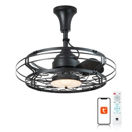 Orison Outdoor Ceiling Fan with Light, 21" Gazebo Fans Outdoor Hanging, Plug in Ceiling Fan for Pergolas Canopy Patio, Waterproof Outdoor Fans with Remote/APP Control, Wet Rated