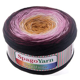 250 g Colour Gradient Yarn Rainbow with 1000 m Bobbel Knitting Wool Crochet Yarn Summer Wool Choice of Colours, Colour: 05 Fireworks