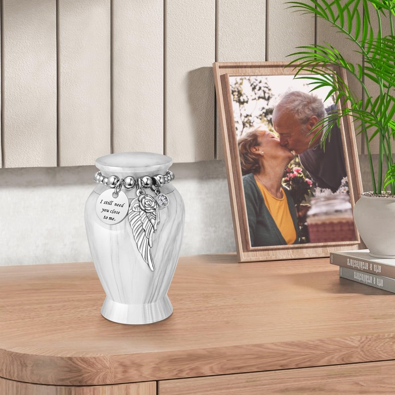 Memorials Small Urns for Human Ashes Keepsake with Case Aluminum