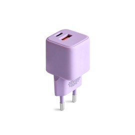 FOREVER Colorum Charger USB-A USB-C 30 W Lavender - Quick Charge Function and Power Delivery Technology - USB Charger with Fireproof Housing and GaN Technology - Quick Charger USB C USB A