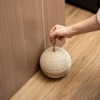 PEMAR Natural Wicker Door Stopper with Handle, Rustic Farmhouse Decorative
