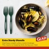 Glad Plastic Heavy Duty Forks, 70ct Green Cutlery Forks |