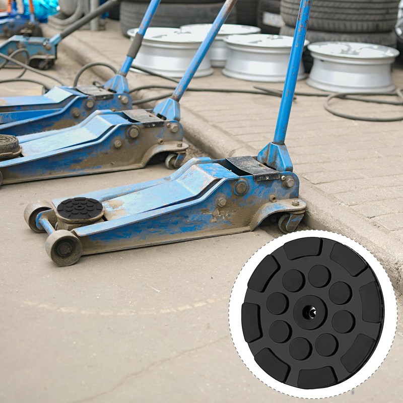 QWORK® Set of 4 Rubber Plates Rubber Pad Diameter 120