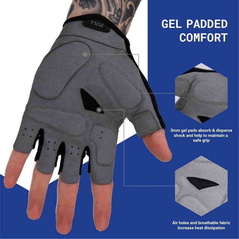 Rehook Endurance Gel Padded Half-Finger Cycling Gloves - Unisex Anti-Slip