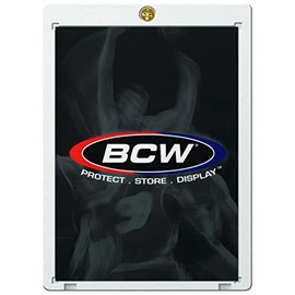 BCW 1 Screw Card Holder - 50 PT. - 1ct | Crystal Clear Polystyrene | Secure Screwdown Design | Ideal for Collectible Card Storage and Display