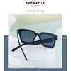 SHEEN KELLY Rectangular Retro Sunglasses Women Men Square Vintage Chunky