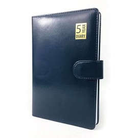 JMS we create smile 5 Year Undated Leather Look A5 Day A Page Padded Diary (Blue)
