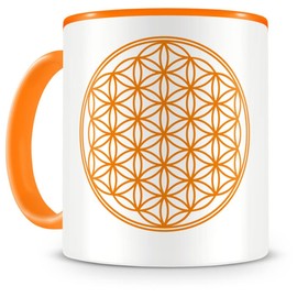Samunshi® Flower of Life Coffee Cup Height 95 mm / D 82 mm Orange