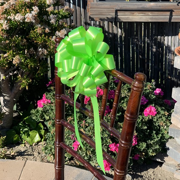 Apple Green Pull Bows with Tails - 8" Wide, Set of 6, Easter, Spring, Wreath, Swag, Decoration, Christmas, Birthday, St. Patrick's Day