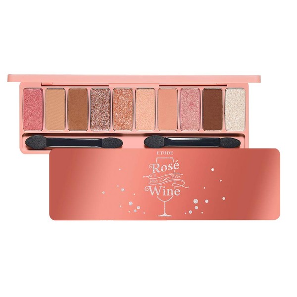 Etude Official Play Color Eyeshadow, Rose Wine, 10 Color Palette,