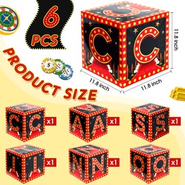 Weekgrat 6 Pcs Large Casino Dice Boxes 12 Inch Casino Theme Party Decorations Jumbo Party Favor Boxes for Centerpieces Night Birthday Party Decorations Supplies