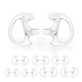 Zeadio 8-Pair Pro-Grade Covert Surveillance Earbud, Replacement Ear Insert, Silicon Earmold Earplug for Two-Way Radio Earpiece Audio Coil Tube, Compatible with Motorola/Kenwood (16pcs)