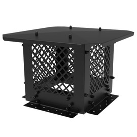 Hahaemall Chimney Cap, 10" x 10" Chimney Cover, Chimney Rain Caps, Adjustable Fireplace Chimney Caps for Outside to Fit Existing Clay Flue Tile Sizes, Black