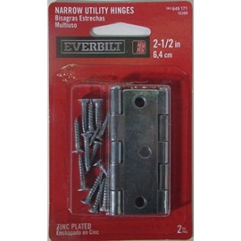 2-1/2 in. Zinc Plated Narrow Utility Hinges (2-Pack)