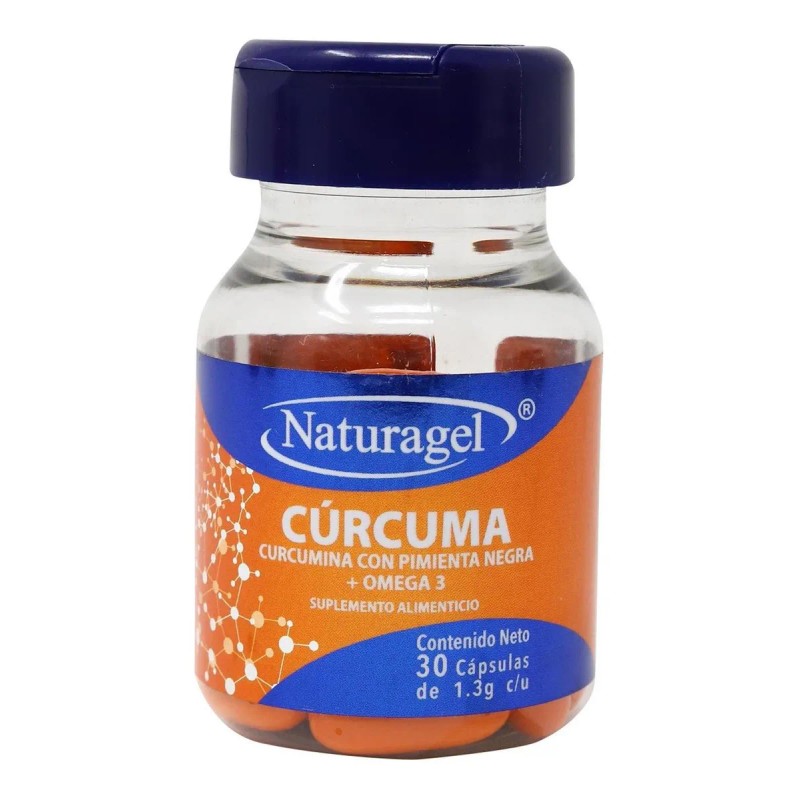 Naturagel Cúrcumacurcumina+pimienta Negra+omega 3 30 Cap Sabor Sin Sabor