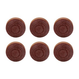 6pcs Billiard Pool Cue Tips 14mm Crystal Pool Cue Tips Replacement Kit Billiard Cue Tips Brown