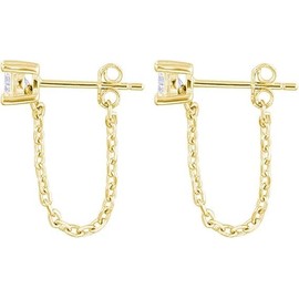 Chain Studs Earrings Dangle for Women Teens Chain Drop Earrings Studs (Gold, One size)
