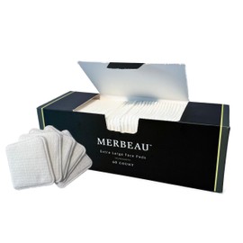 Merbeau Clean Facial Pads for Sensitive Skin, 60 Count, Triple Layers, Textured & Ultra Soft Side