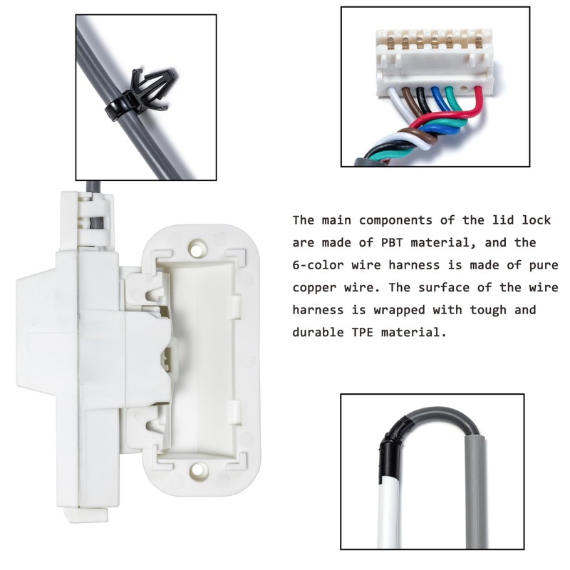 MVWB765FW3/1/0, MVWB835DW4/3/1/0, MVWB865GW0/1 Washer Lid Lock for Maytag Replaces WTW8040DW4,