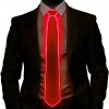 Unbranded Glowing Tie Men Wire Neon LED Luminous Neck-Tie Party