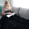MOONLIGHT20015 Fleece Blanket Throws for Sofas - 400 GSM Black