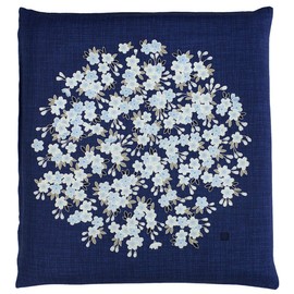 Merry Night Z603-72 Zabuton Cover, Hanamaru, Navy, Mesenban, Approx. 21.7 x 23.2 inches (55 x 59 cm), Double-Sided Print, Zipper, Modern, Japanese Room, Japanese Style, Washable
