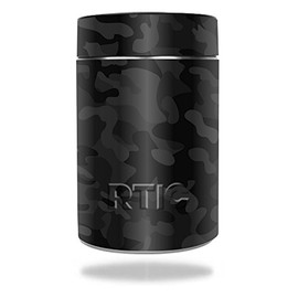 MightySkins Skin Compatible with RTIC Can (2016) wrap Cover Sticker Skins Black Camo