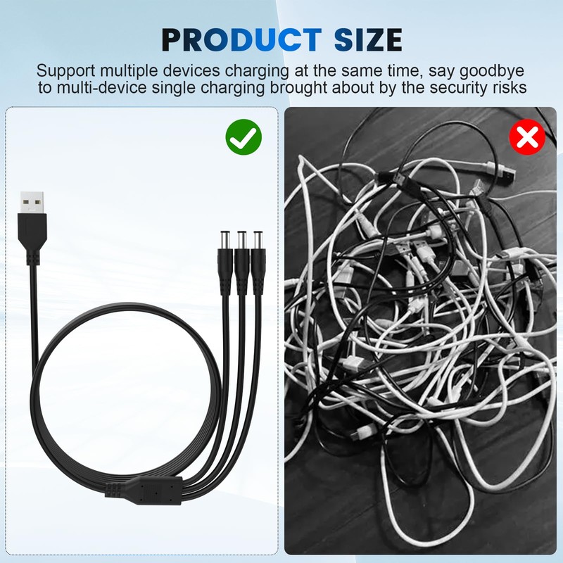 USB A to DC 5.5mm x 2.1mm Power Cable 3