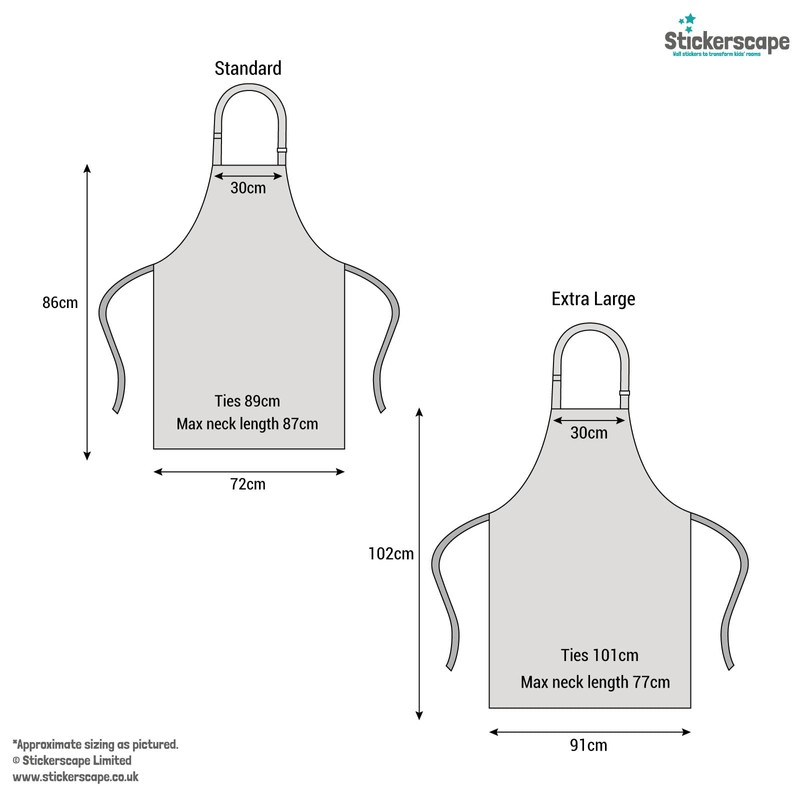 Stickerscape Head chef apron (Adult) - Black XL apron