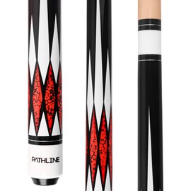 Pathline Pool Cue Stick - 58 inch Canadian Maple Billiard Pool Stick (Red 21oz)