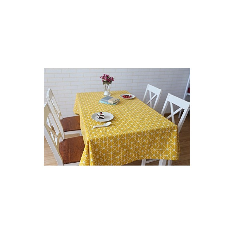 meioro Table Cloth, Rectangular Tablecloth, Cotton Linen Table Cover, Simple