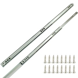 Dijedev 15.7 Inch Drawer Slides, 2pcs Metal Drawer Slides, Ball Bearing Two Way Slide Track Rail 0.7 inch Wide with Mounting Screw, Heavy Duty Dresser Drawer Slides for Kitchen Cabinet