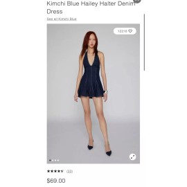 Urban Outfitters Kimchi Blue Hailey Halter Denim Dress - Urban Outfitters - M