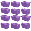 Life Story Stackable Organization Storage Tote Container, 55 Quart (12