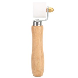 28mm/1.1in PTFE Detachable Hand Pressure Roller, 2‑Way Bearing High Temperature Resistant Wooden Handle Welding Tool