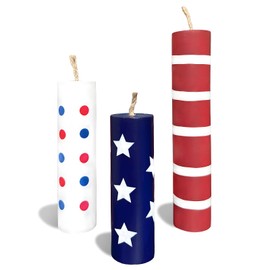 4th of July Patriotic Fireworks firecrackers Decorations - Farmhouse Rustic Wooden Table Centerpieces - 3PCS Memorial Day Independence Day Wood Tiered Tray Decor for The Home Office Tables