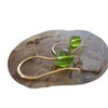 ★ Gold hook and green glass ★ Earrings