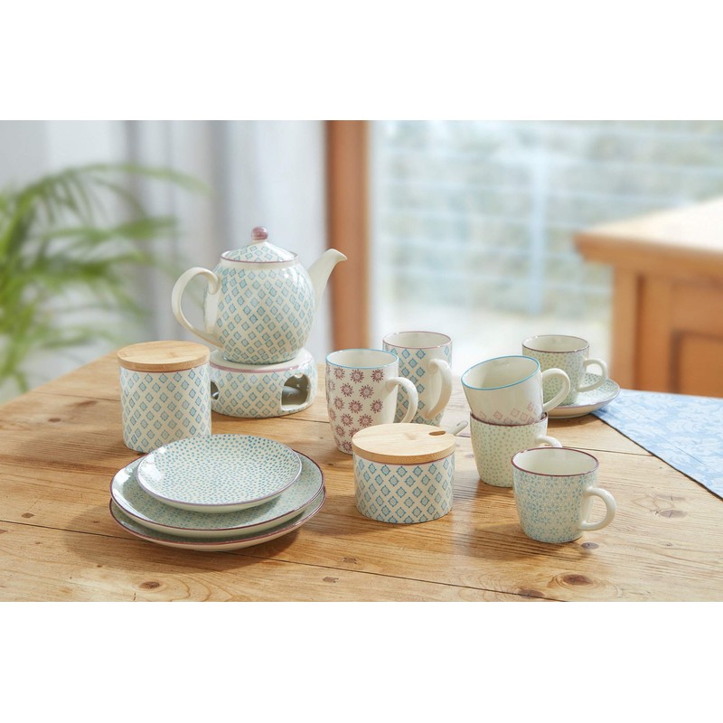 Bloomingville Patrizia Egg Cups Pink Green Yellow Ceramic Set of